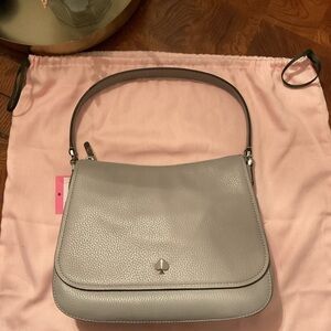 kate spade ♠️ Polly Medium Convertible Flap Shoulder Bag in True Taupe